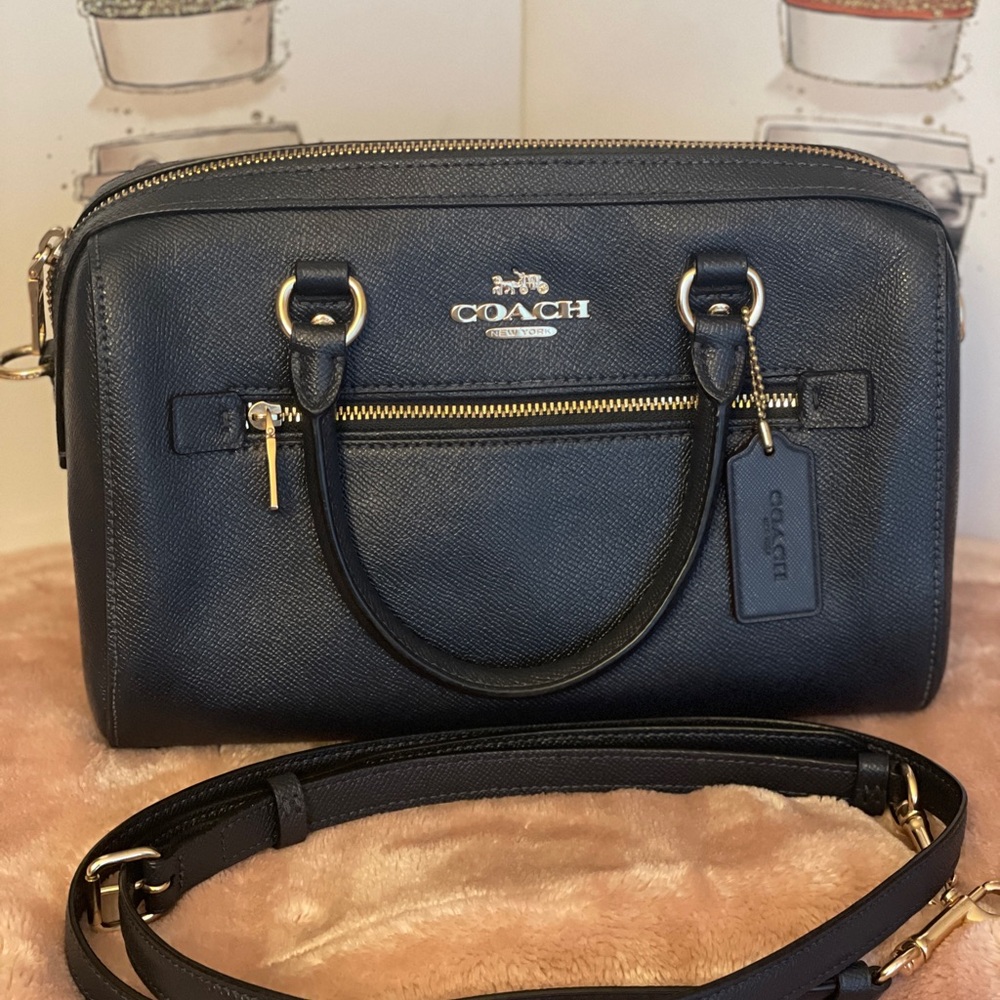 Coach Navy Blue Rowan Satchel